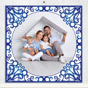 Delfts Blauw tegeltje met foto (nr. 30)