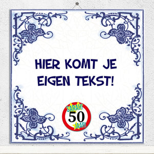Sarah 50 jaar tegeltje