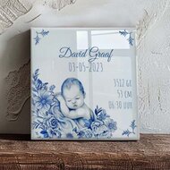 Delfts Blauw Geboorte tegeltje