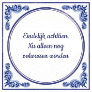 Eindelijk Achttien Nu Alleen Nog Volwassen Worden huismerk kopen in de aanbieding