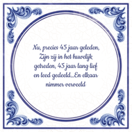 Nu Precies 45 Jaar Geleden Zijn Zij In Het Huwelijk Getreden 45 Lang Lief En Leed Gedeelden Elkaar Nimmer Verveeld huismerk kopen in de aanbieding Nu Precies 45 Jaar Geleden Zijn Zij In Het Huwelijk Getreden 45 Lang Lief En Leed Gedeelden Elkaar Nimmer Verveeld huismerk kopen in de aanbieding